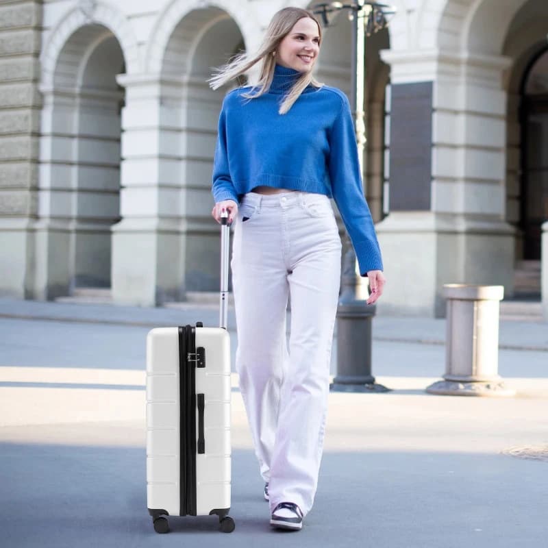 20 Inch Expandable Hardside Suitcase ABS Spinner Wheels TSA Lock Lightweight Carry On Luggage for Business Holiday