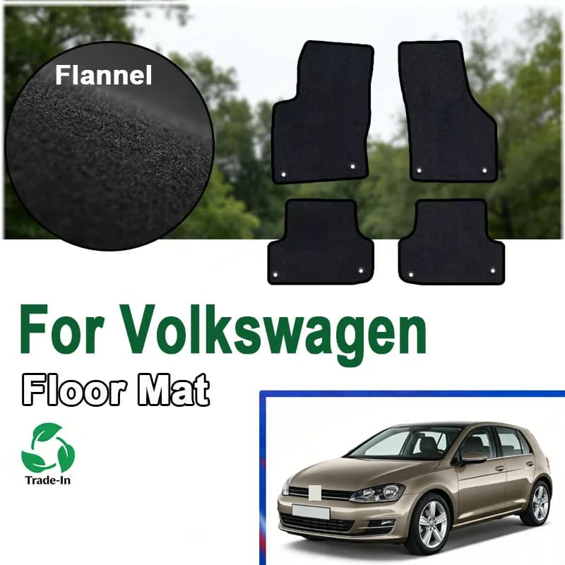 Tappetini in flanella con bottoni per Volkswagen Golf 7 MK7 2012-2019 5G GTI, tappetini specifici per auto