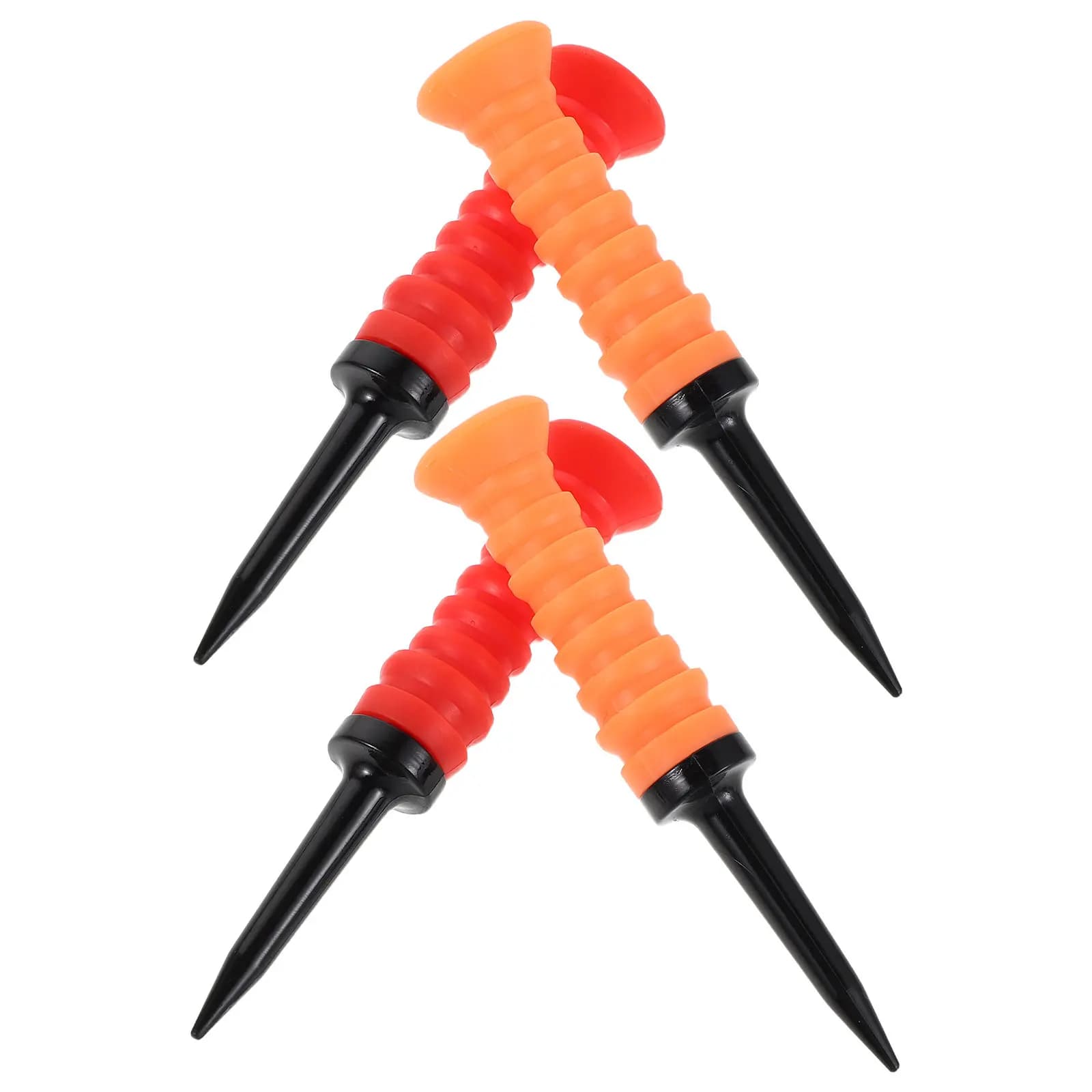 Set di 4 Supporti per Tee da Golf in Plastica, Colori Vivaci, Elastici, per Tappetini da Pratica e Allenamento Golf all'Aperto