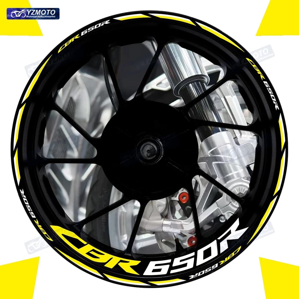 Per Honda CBR650R CBR 650R Moto 17 pollici Ruota anteriore e posteriore Adesivo Mozzo Decal Racing Adesivi decorativi riflettenti per cerchioni