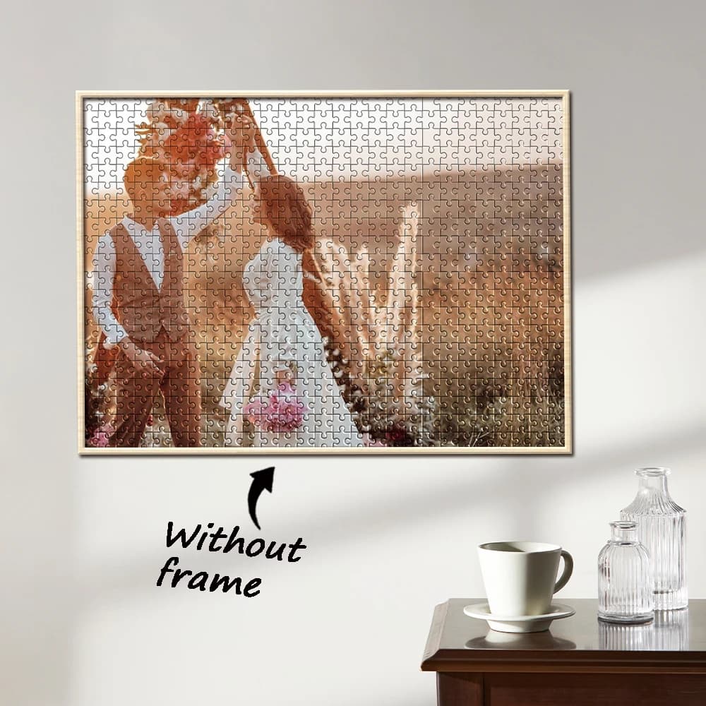Puzzle in Legno Personalizzato con Foto 35/300/500/1000 Pezzi, Regalo Personalizzato per Innamorati