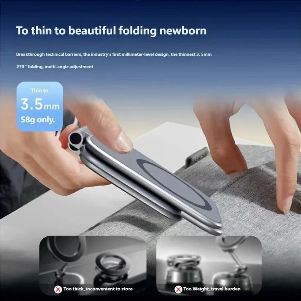 Magnetic Car Phone Holder Ultrathin Foldable Mobile Phone Mount Stand Universal GPS Support Bracket For iPhone 16 Samsung Xiaomi