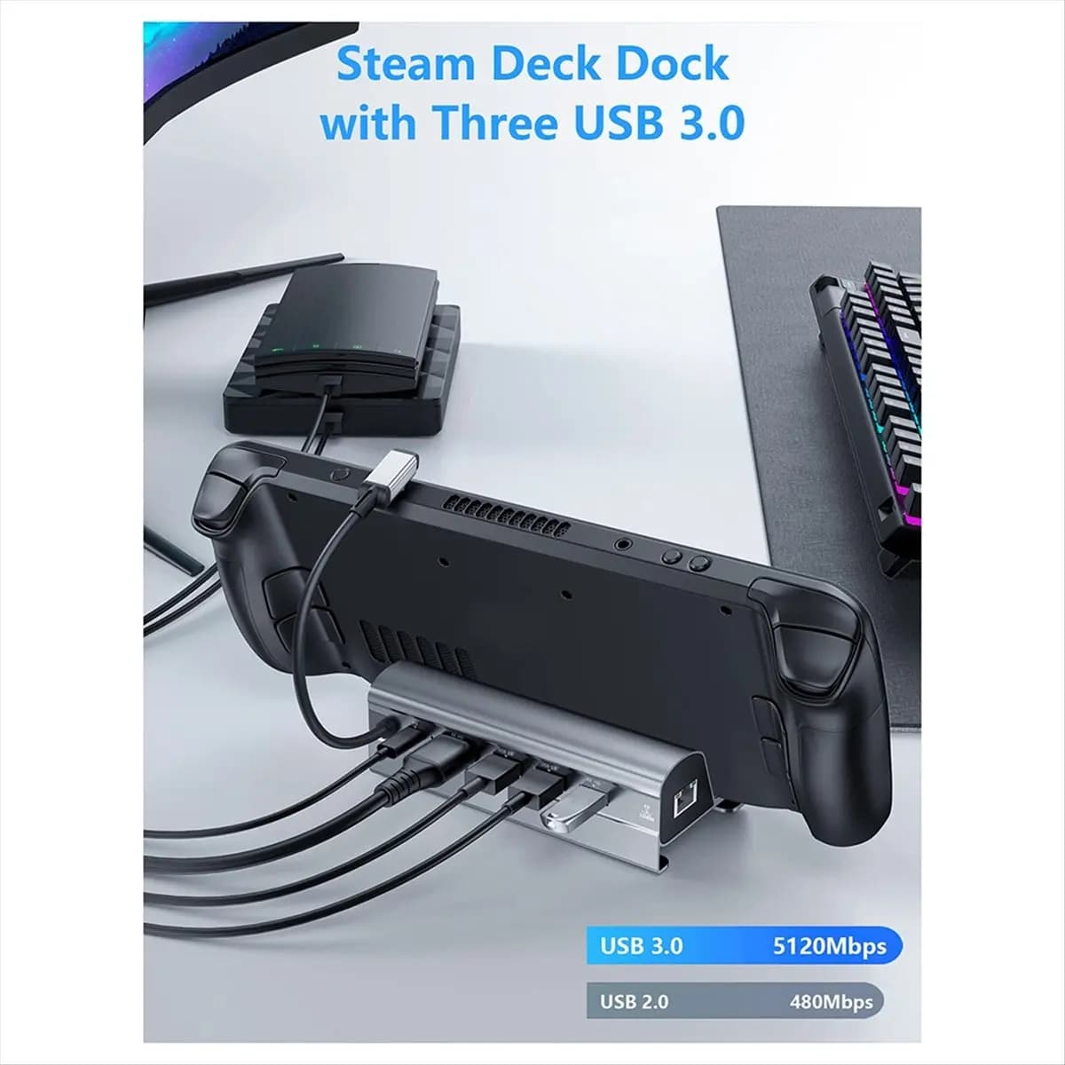 【Some】Accessori per supporto per docking station 6 in 1 Hub 3xUSB 4K@60Hz Gigabit Ethernet PD 60W