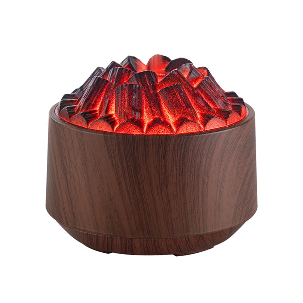 Diffusore di aromaterapia con umidificatore a fiamma USB con luci colorate regolabili e impostazioni del timer per creare un'atmosfera interna rilassante