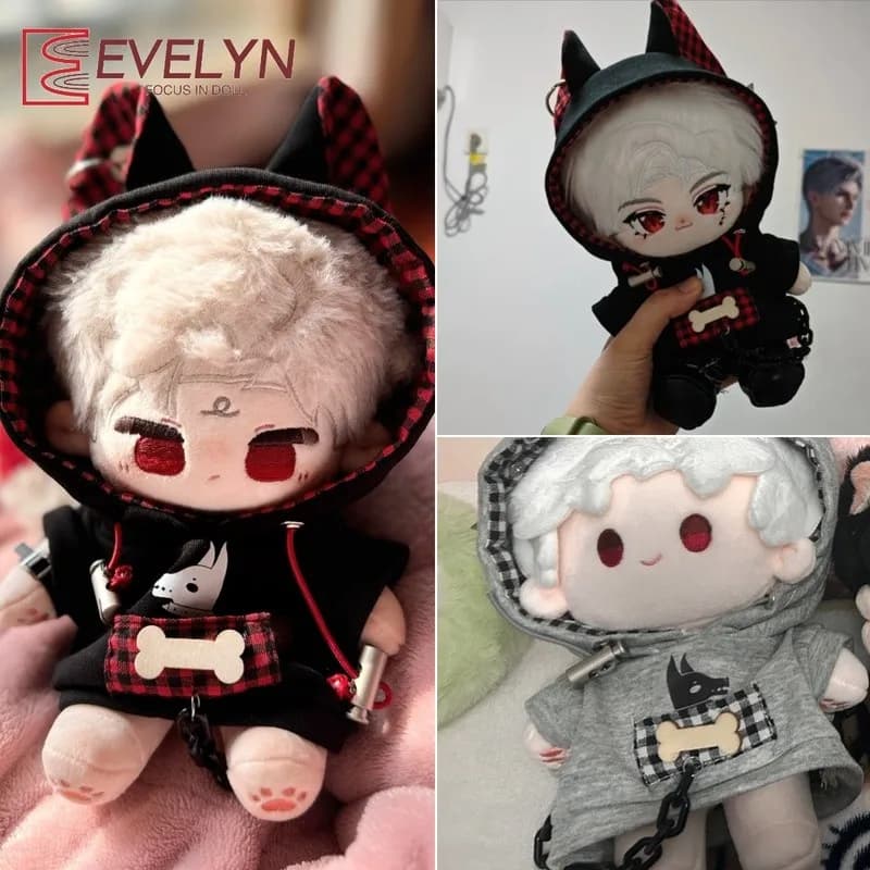 Evelyn Love e Deepspace Xavier Zayne Sylus Cosplay 20CM Morbido Peluche Corpo della Bambola Vestire Vestiti felpa con cappuccio Peluche Peluche Regalo