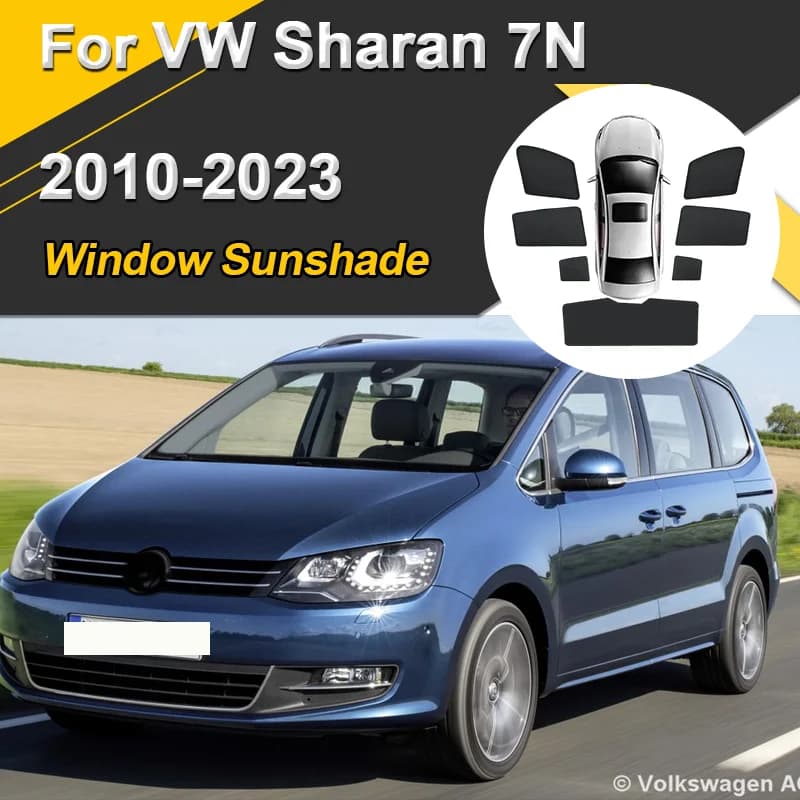 Car Sun Shades For Volkswagen VW Sharan 7N 2010-2023 Sunshades Magnetic Heat insulation Visor Mesh Window Auto Accessories