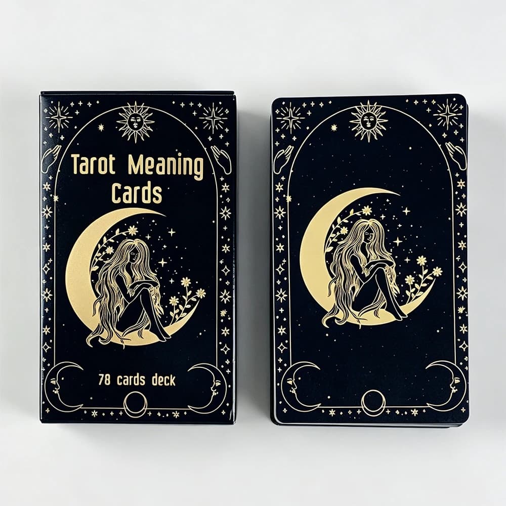 Hot-selling Meaning Tarot Cards 78 Cards Deck English Visions Divination Edition Board Game For Beginners Pocket Size Tarot Deck