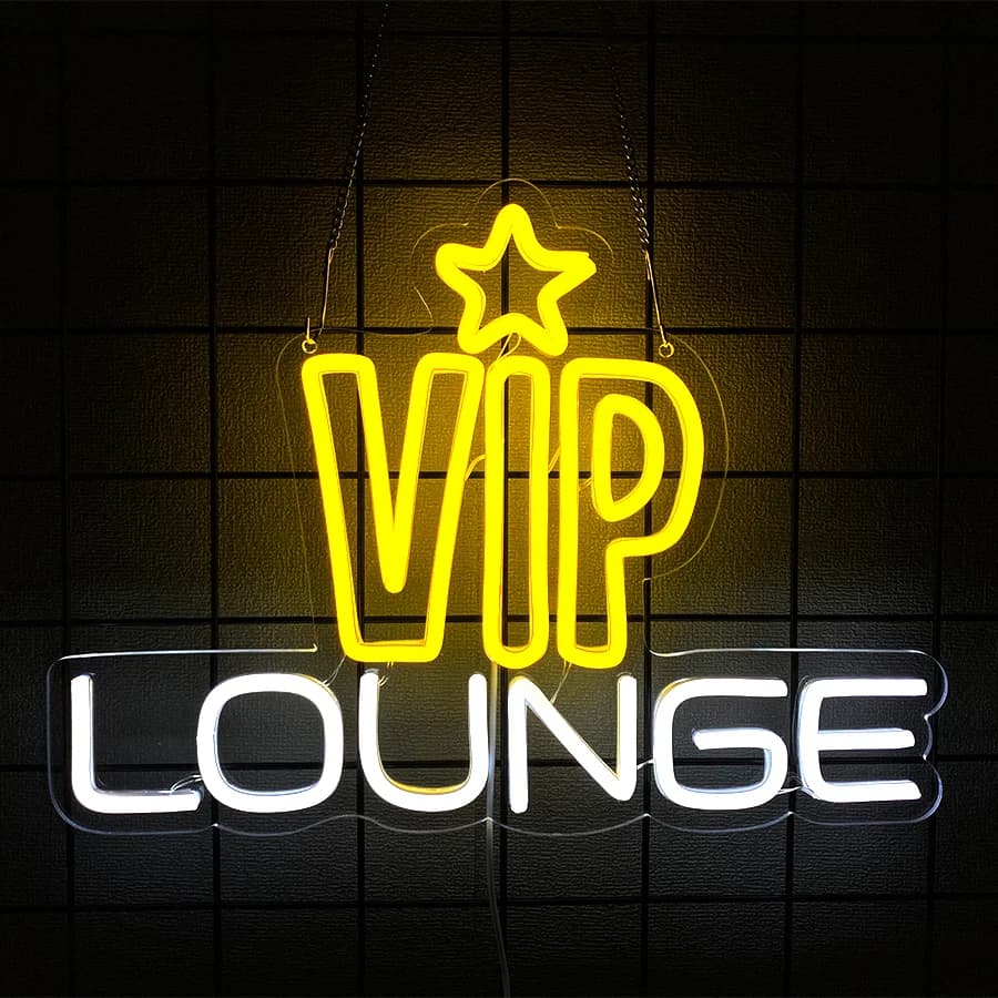 Insegna al neon Vip Lounge, lampada a lettere a LED colorata alimentata tramite USB, utilizzata per decorazioni artistiche in bar, hotel, sale VIP e club per anziani.