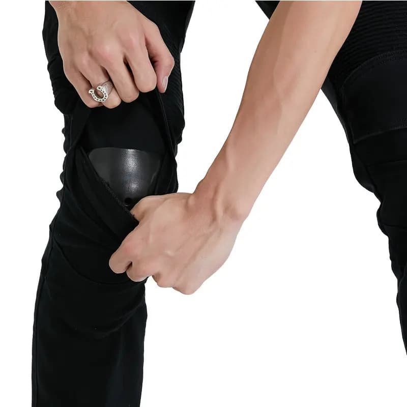 Pantaloni da Moto da Uomo Certificati CE 2026, Jeans da Motociclista Multitasche Anti-Caduta con Protezioni, Ideali per il Lavoro e la Guida