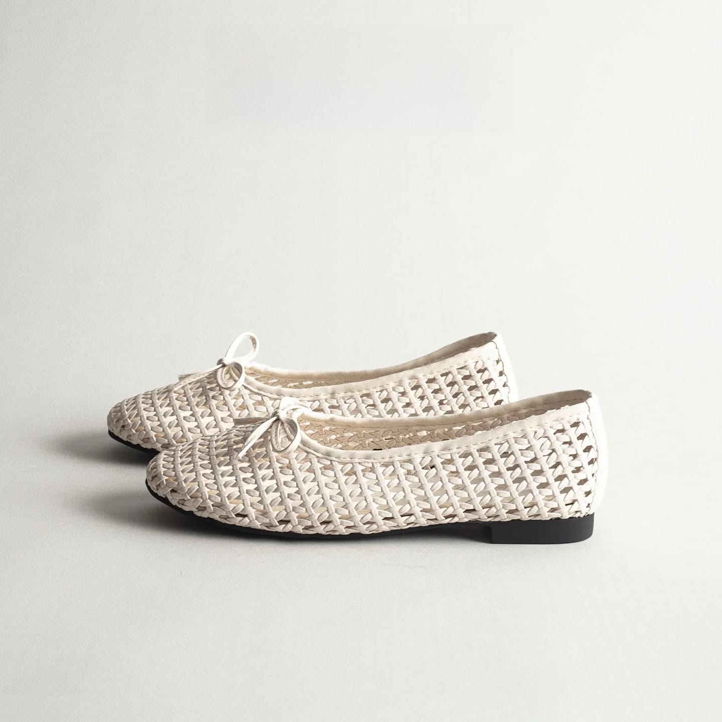 Ballet Flat Mary Jane Shoes Women's Versatile Knot Casual Low Cut Breathable Flat Bottom Korean Style Fashion Sneakers