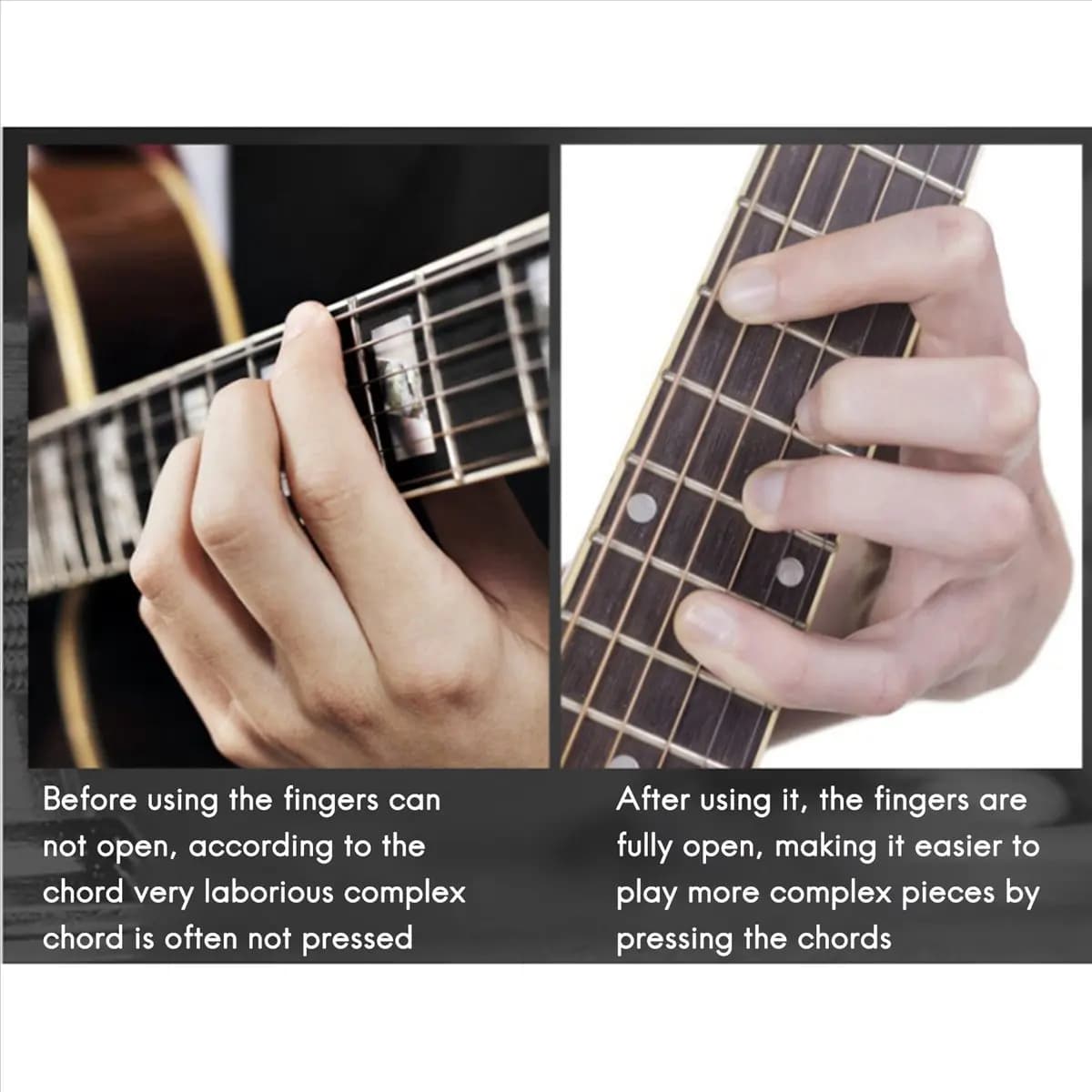TUREBG 2X Allargatore per Dita, Strumento di Allenamento per Chitarra, Basso, Ukulele, Mandolino e Pianoforte