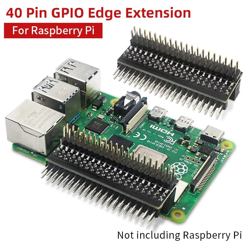 Raspberry Pi 40 Pin GPIO Prisoner Double Row Angle GPIO Edge Extension Connector for Pi 4B 3B+ 3B Zero 2 W
