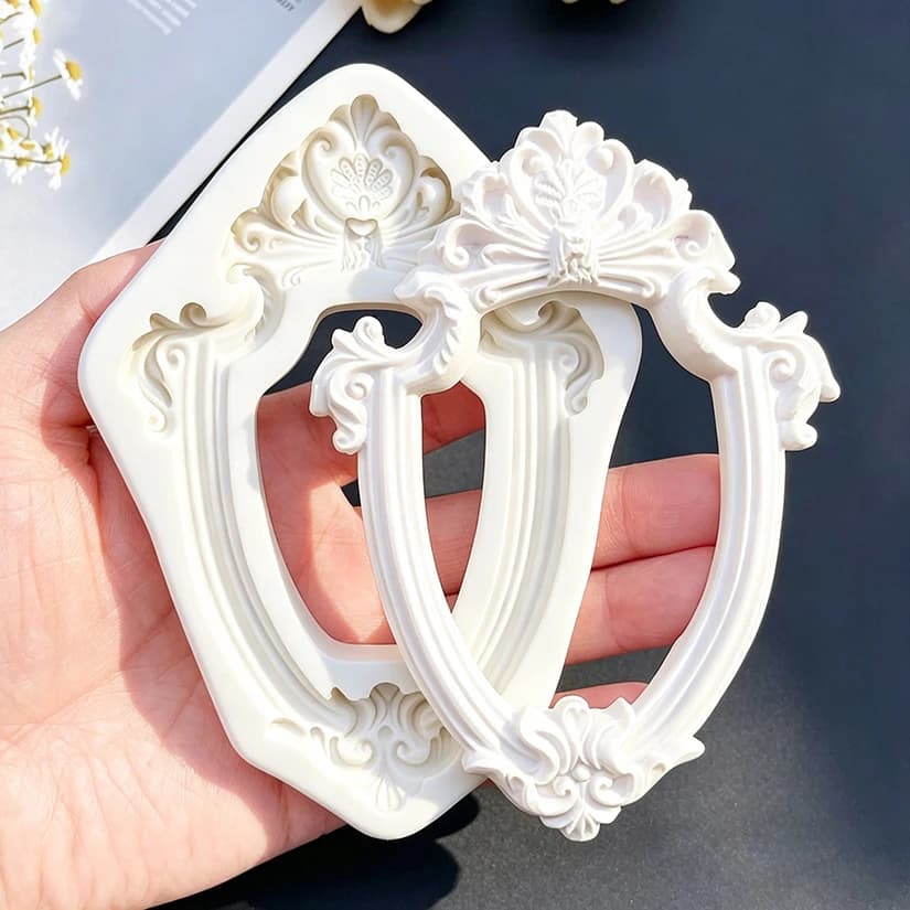 Stampo in Silicone per Cornici Fotografiche, Strumenti per Resina, Cioccolato, Cupcake, Fondente e Decorazione Torte