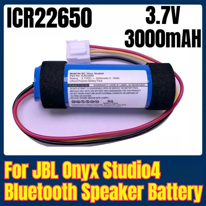 ICR22650 3.7 V 3000 mAH Battery for Bluetooth Speaker JBL Onyx Studio4