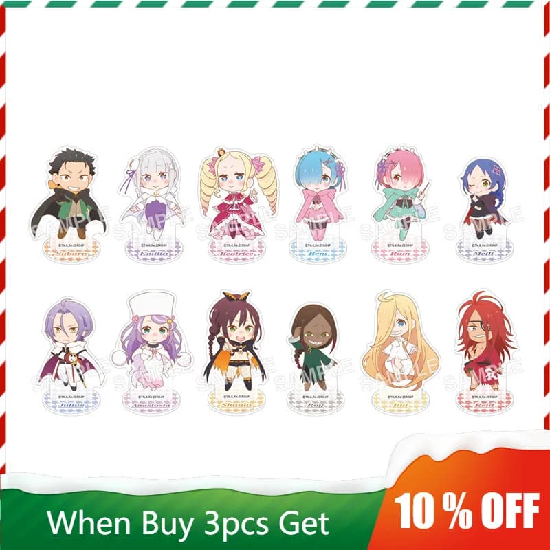Accessori Anime, Statuetta di Emilia, Supporto in Acrilico, Figurina di Rem, Badge, Ram, Natsuki, Subaru, Beatrice, Decorazioni, Collezione, Giocattoli, Regali