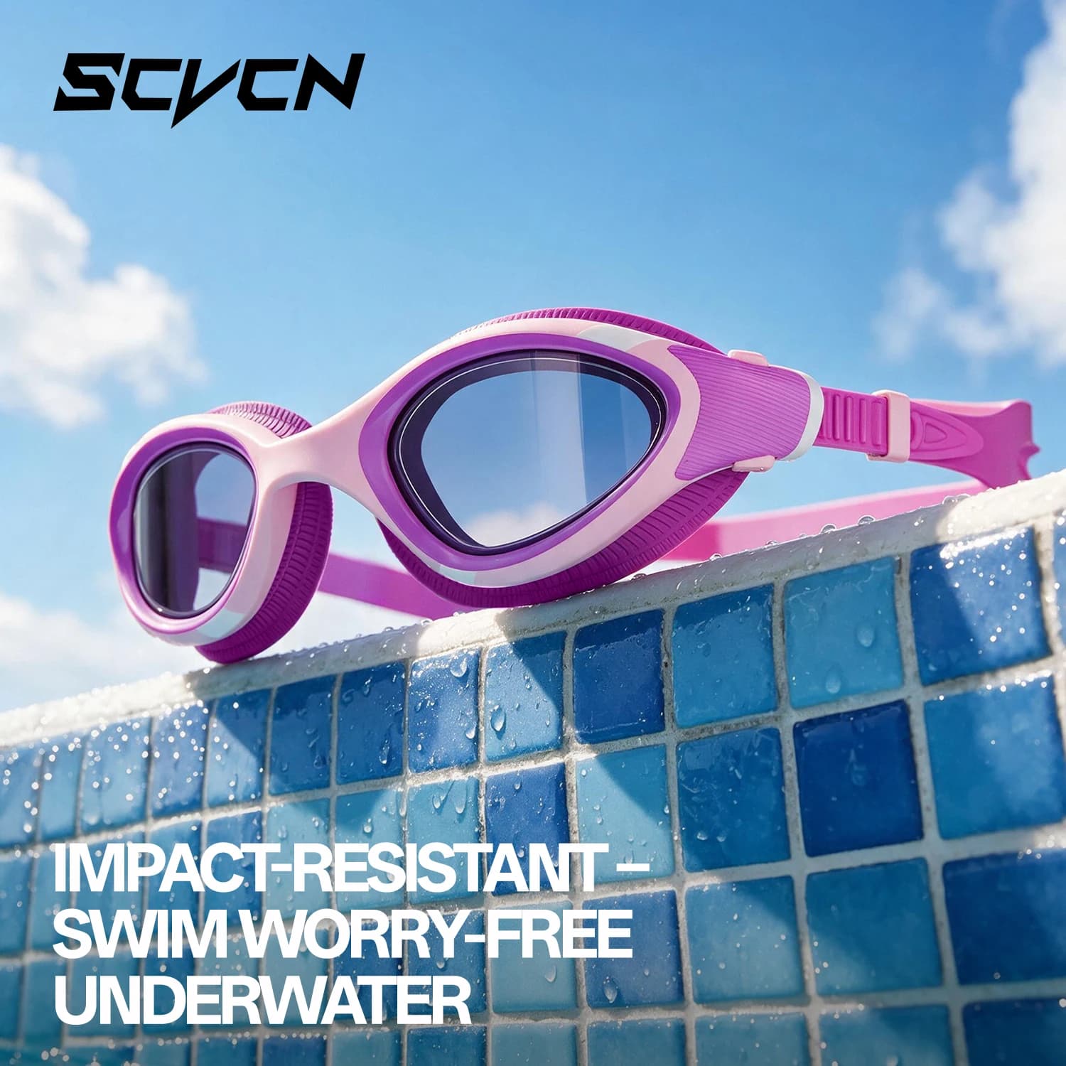 SCVCN UV400 HD Kids Polarized Swim Goggles Anti‑Fog Soft Silicone Leakproof Swimming Goggles Children Pool Beach Water Sports