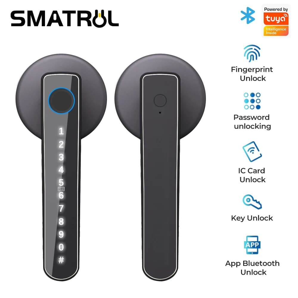 WIFI Smart Door Lock Impronte digitali BLE Digital Doorlock Serratura elettronica esterna Password/Chiave/Scheda IC/Smart Life/Sblocco APP Tuya