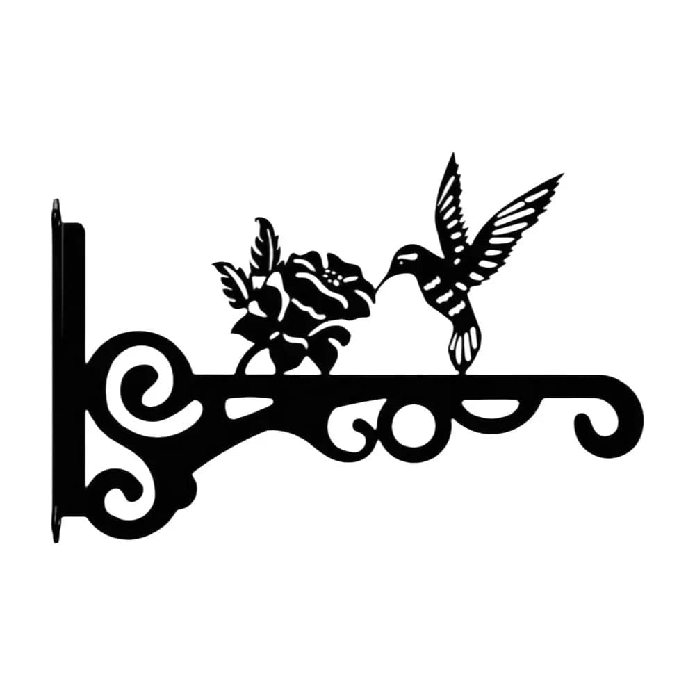 New Wall Mounted Plant Hanger Rust Resistant Iron Hanging Plant Hook Bird Leaf Flower Pot Hook Garden Decor