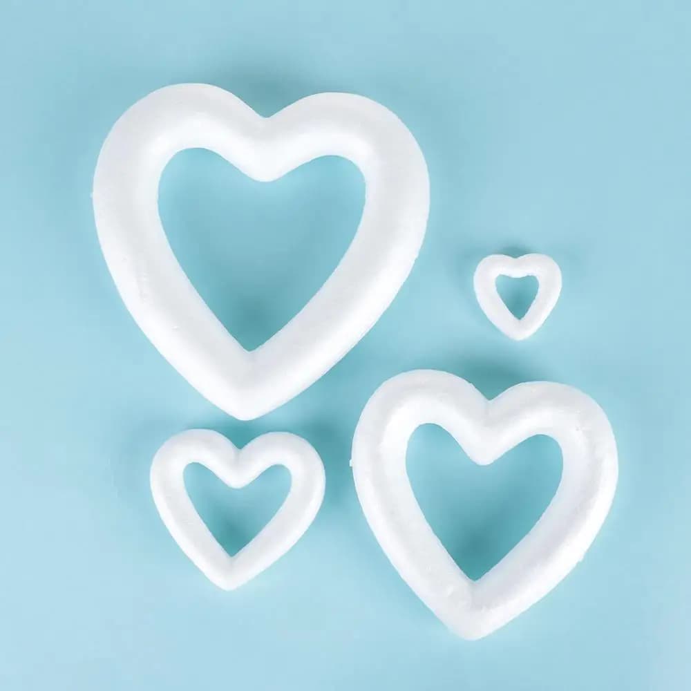 1PC Hollow Heart Foam mold modeling polistirolo White Craft Balls decorazione per feste di san valentino decorazioni per matrimoni fai da te