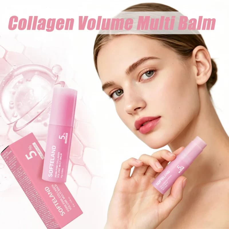 Balsamo Labbra Multiuso PDRN Pink Collagen Volume, Idratante e Volumizzante, Anti-Secchezza e Anti-Screpolature, Cura Labbra Naturale Rosa per Trucco Quotidiano