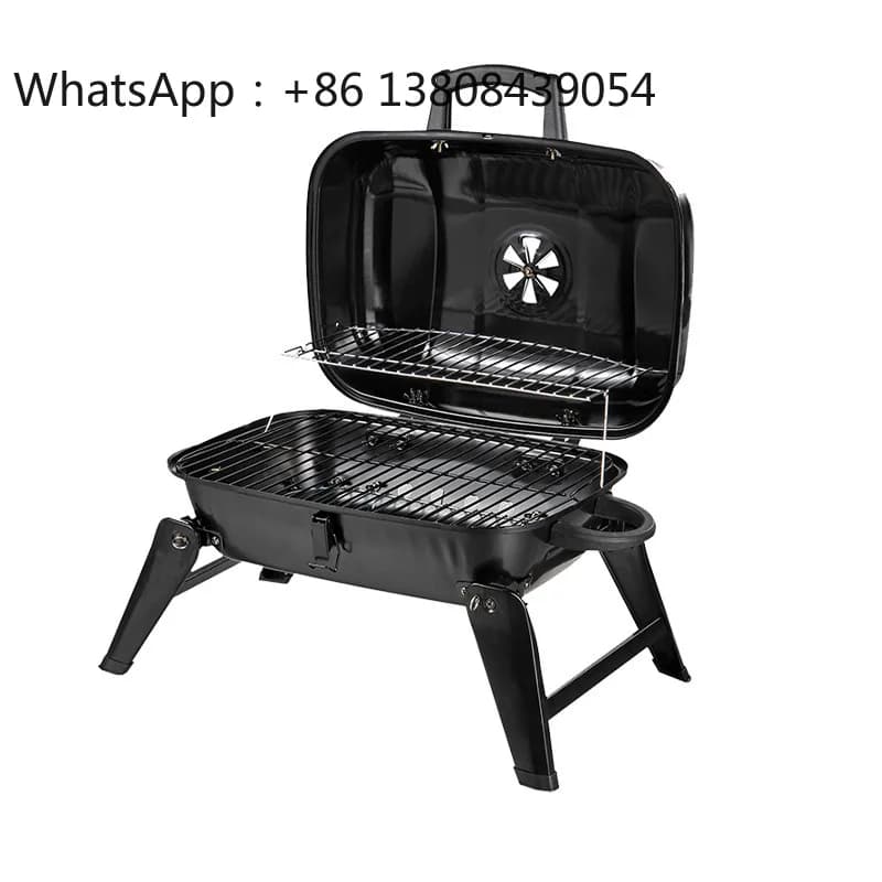 Griglia Portatile in Ferro e Acciaio Inox per Campeggio, Picnic e Uso Domestico, con Griglia Esterna e Fornello da 3,7 kg