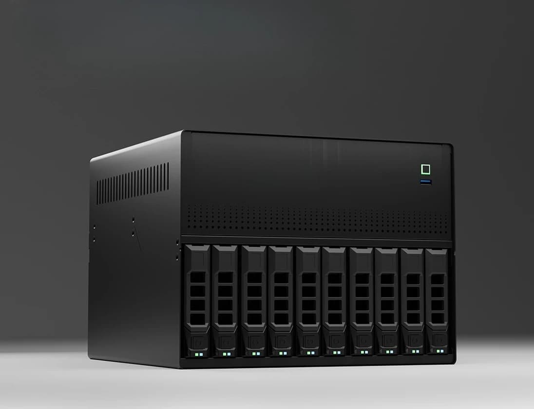 MATX Network Storage Housing Unit 10+2 Hard Drive NAS Enclosure With 1U PCI-E Power Supply Support For DIY Home Media Server