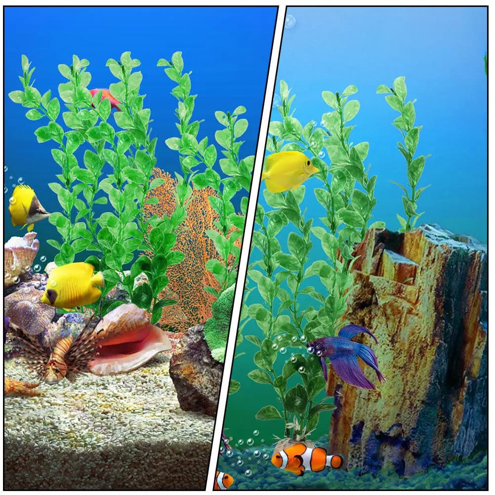 3 Set of Artificial Plants Realistic for Aquarium, Pisces Bath Decoration, Waterscaping Ornaments Set, Home and Office Sheets