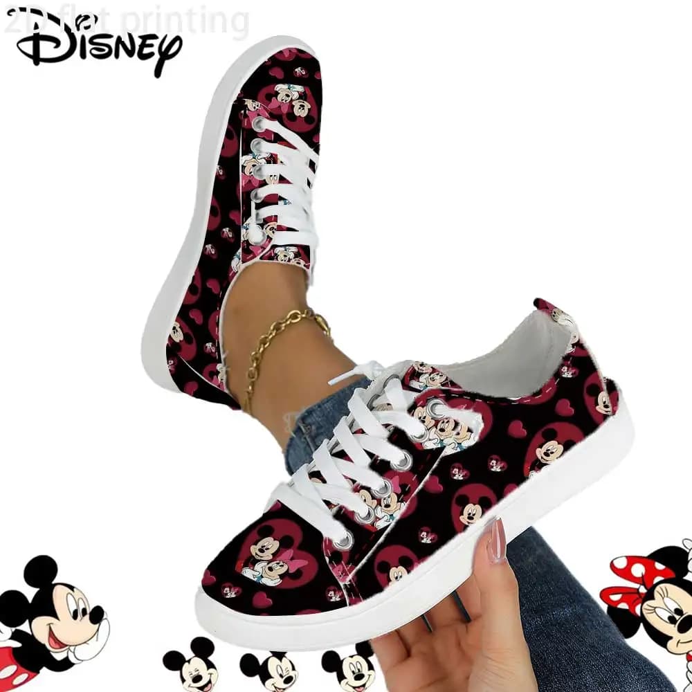 Scarpe da skate Disney Mickey Minnie Love Heart – Scarpe da passeggio comode con suola morbida