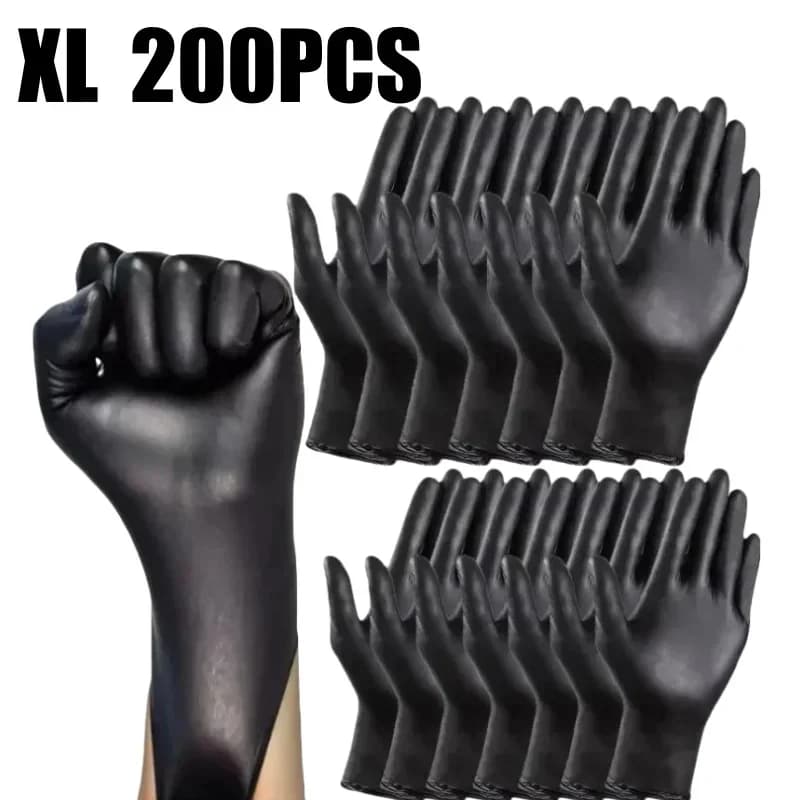 Guanti monouso in Nitrile nero da 200 pezzi guanti impermeabili senza lattice guanti da cucina addensati strumenti per la pulizia dei lavori domestici