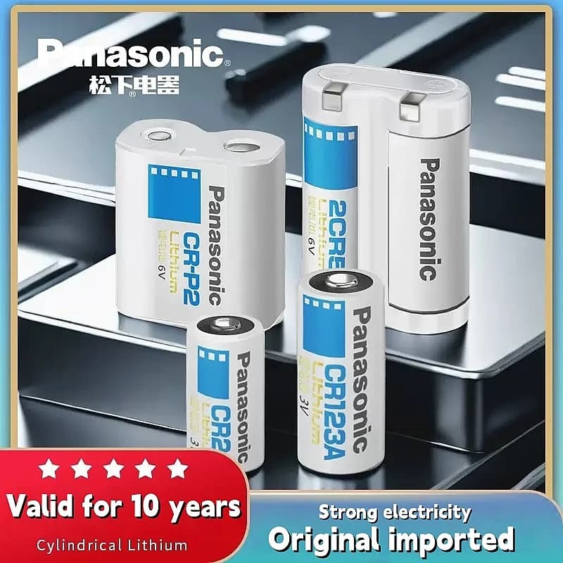 Panasonic CR123A CR2 CR-P2 2CR5 3V/6V Batteria al litio per torcia a LED Fotocamera digitale Campanelli Allarme Misuratore di gas acqua Batteria