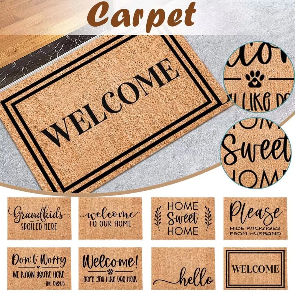 Tappetino d'Ingresso VIKAMA, Zerbino Giocoso per Porta d'Entrata, Tappeto Decorativo per Esterni, Cucina e Casa