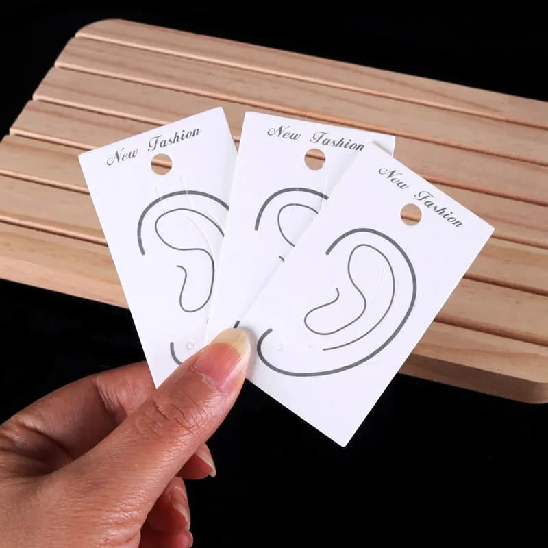 4.2x7cm espositore per gioielli orecchino carte porta carta 50 pz/lotto borchie orecchini pendenti Clip carta da imballaggio etichetta bianca personalizzata
