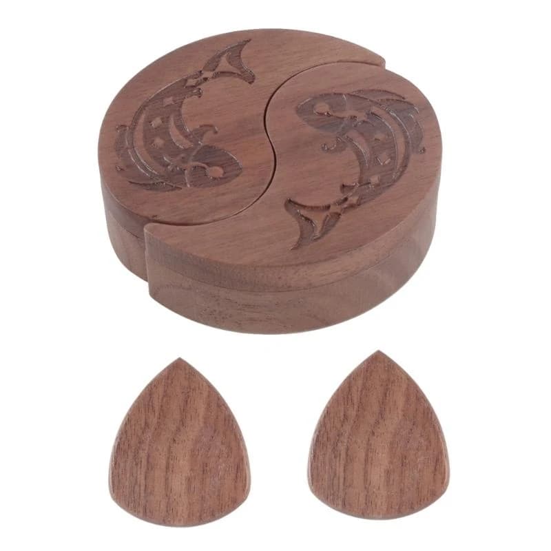 Portable Guitar Pick Box Holder Rotating Open Guitar Pick Collector Gift