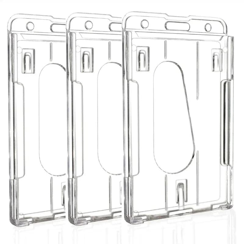 1pc Pass Work Card Cover Doppio slot per schede Hold Custodia per permesso di lavoro Porta badge trasparente Etichetta per carta d'identità per esposizione in plastica per PC