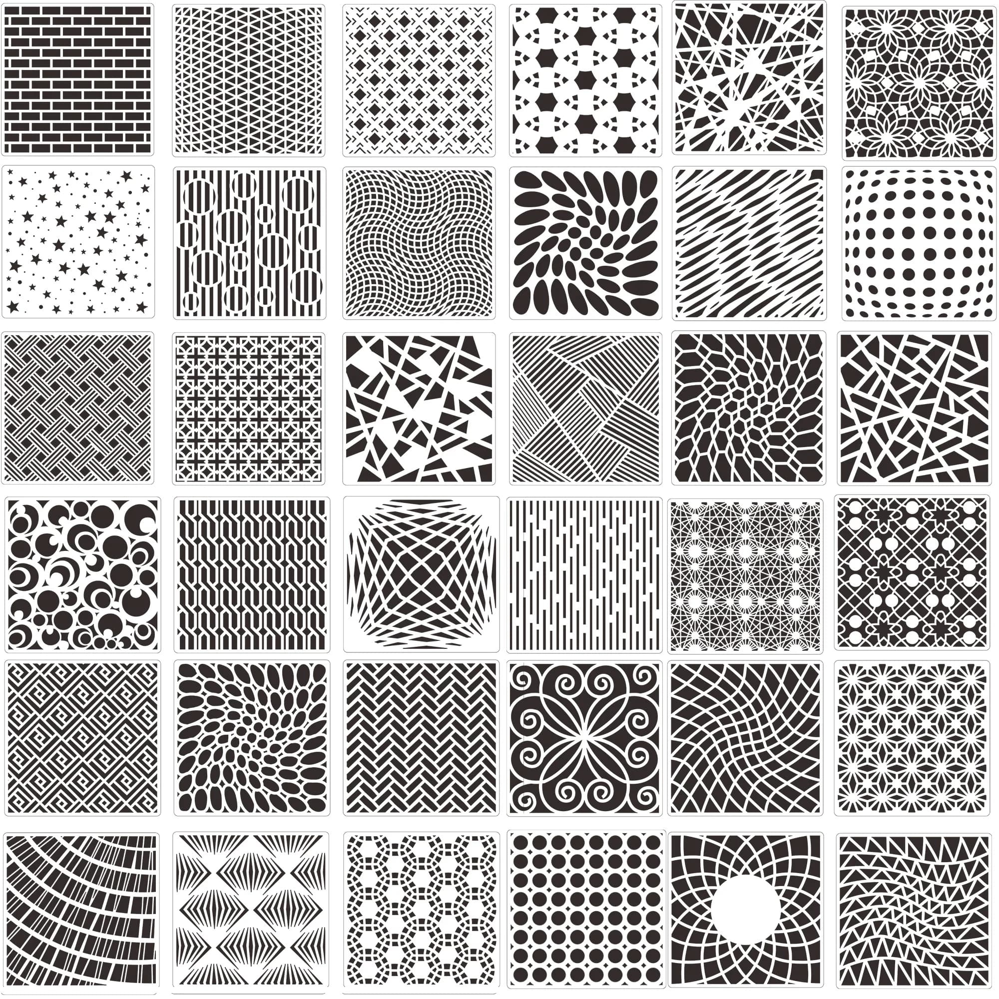 12pcs/set Bubbles Dots Floral Flourish Plastic Stencils Set for DIY Card Making Crafting Geometry Background Templates 6*6inch