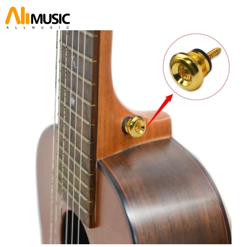 10 pezzi in metallo fungo ukulele basso cinturino per chitarra serratura Chorme nero oro