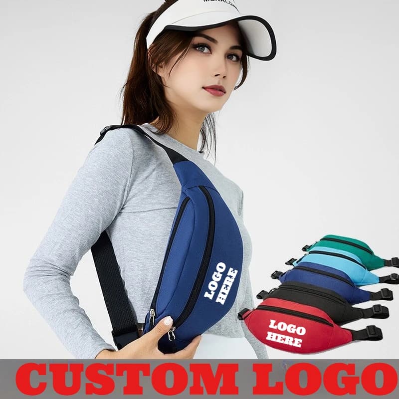 Custom Logo Oxford Cloth Running Waist Casual Sport Chest Bagcoin Purse for Women Sling Crossbody Waist Pack Half Moon Belt Bag