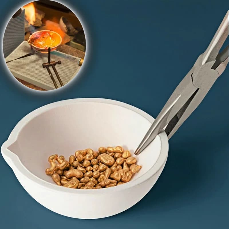 100g-5000g High Temperature Quartz Bowl Crew Oven Cast Iron Refining Golden Silver Jewelry Tools