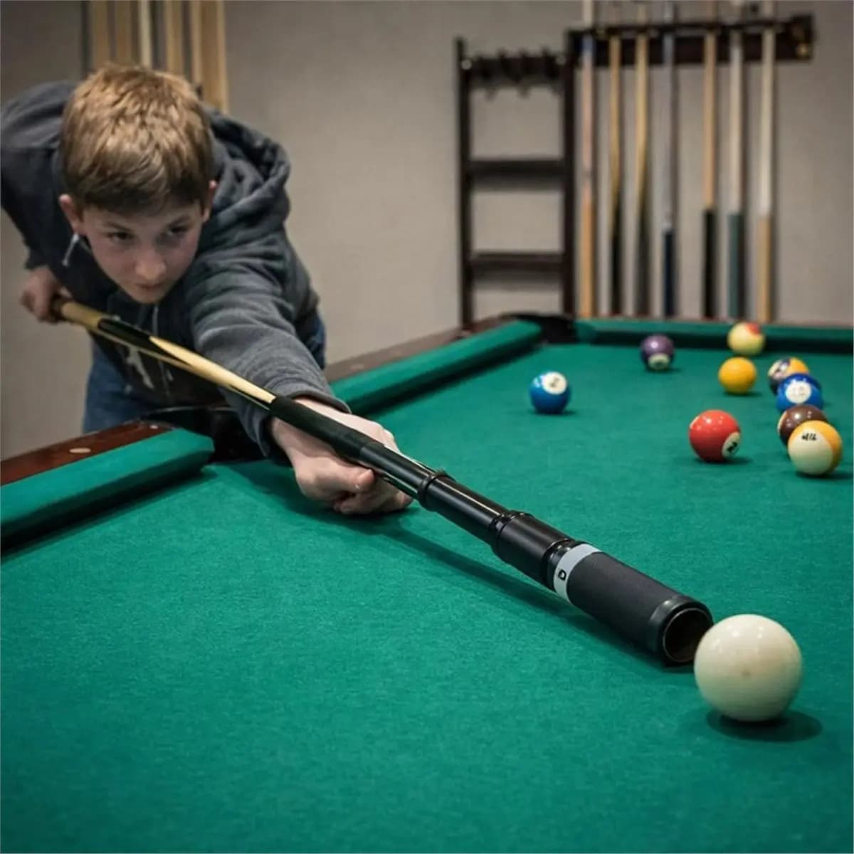 FUA@ Pool Cue Extension Billiards Cue Stick Telescopic Pool Cue Extender Parts Pool Billiard Cues Sticks Accessories