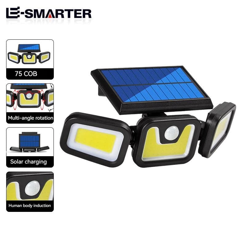 Lampioni solari Sensore di movimento per applique da parete di sicurezza solare wireless per esterni con 3 modalità di illuminazione per il cortile del giardino della porta d'ingresso