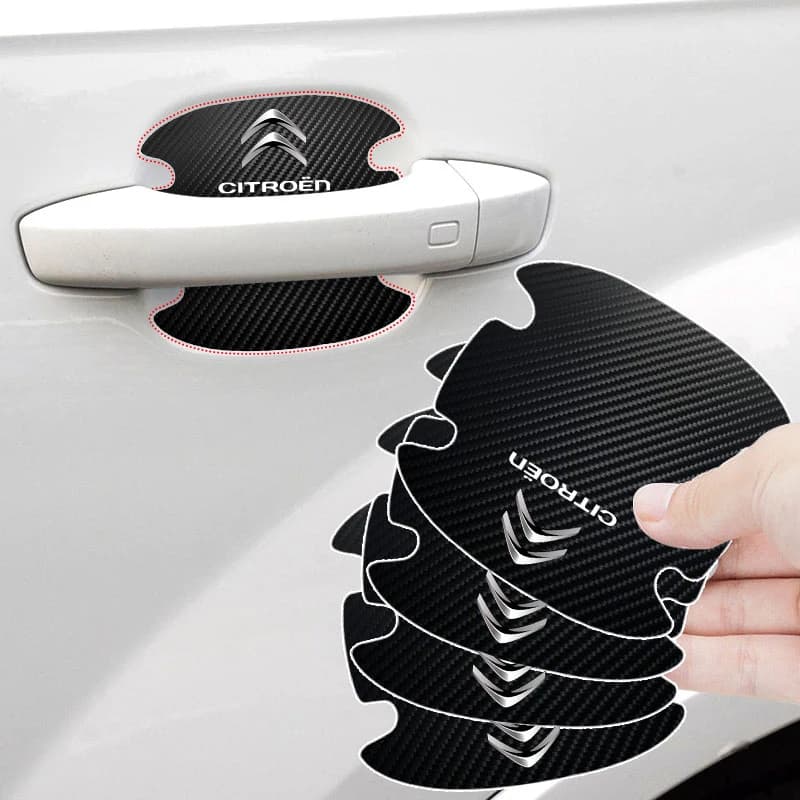 4PCS Auto Maniglia Della Porta di Protezione Adesivo Emblema Styling Per Citroen C1 C3 C4 C5 C6 2CV VTS Picasso Cross Cactus RD3 C4L DS3 DS4 5