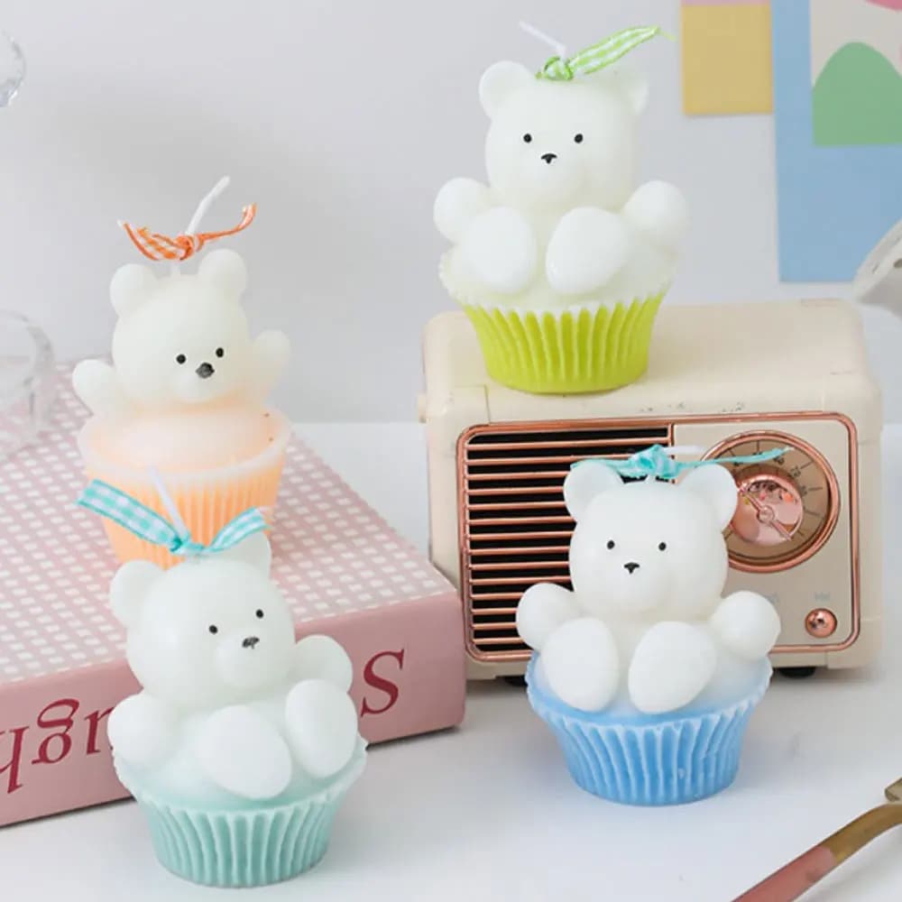 Mafen Cup Hand Up Bear Scented Silicone Mould DIY Cute Cartoon Animals Painting Gypsum Resin Mold Handmade Craft Decor Ornament