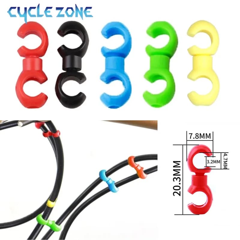 10 pz/set Bici Linea Trasversale Pinze a Forma di S Croce Pinze per Cavo per la Linea di Cambio del Freno Della Bicicletta Girevole MTB Bike Fascette Supporto Della Fibbia