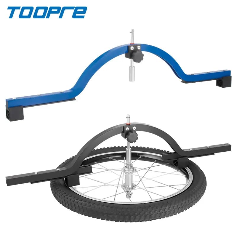 TOOPRE Set di ruote per bicicletta Set di ruote per arco plantare Cerchione centrale Posizionamento calibro Correzione Strumento di regolazione dell'arco della ruota per 12 "-29"
