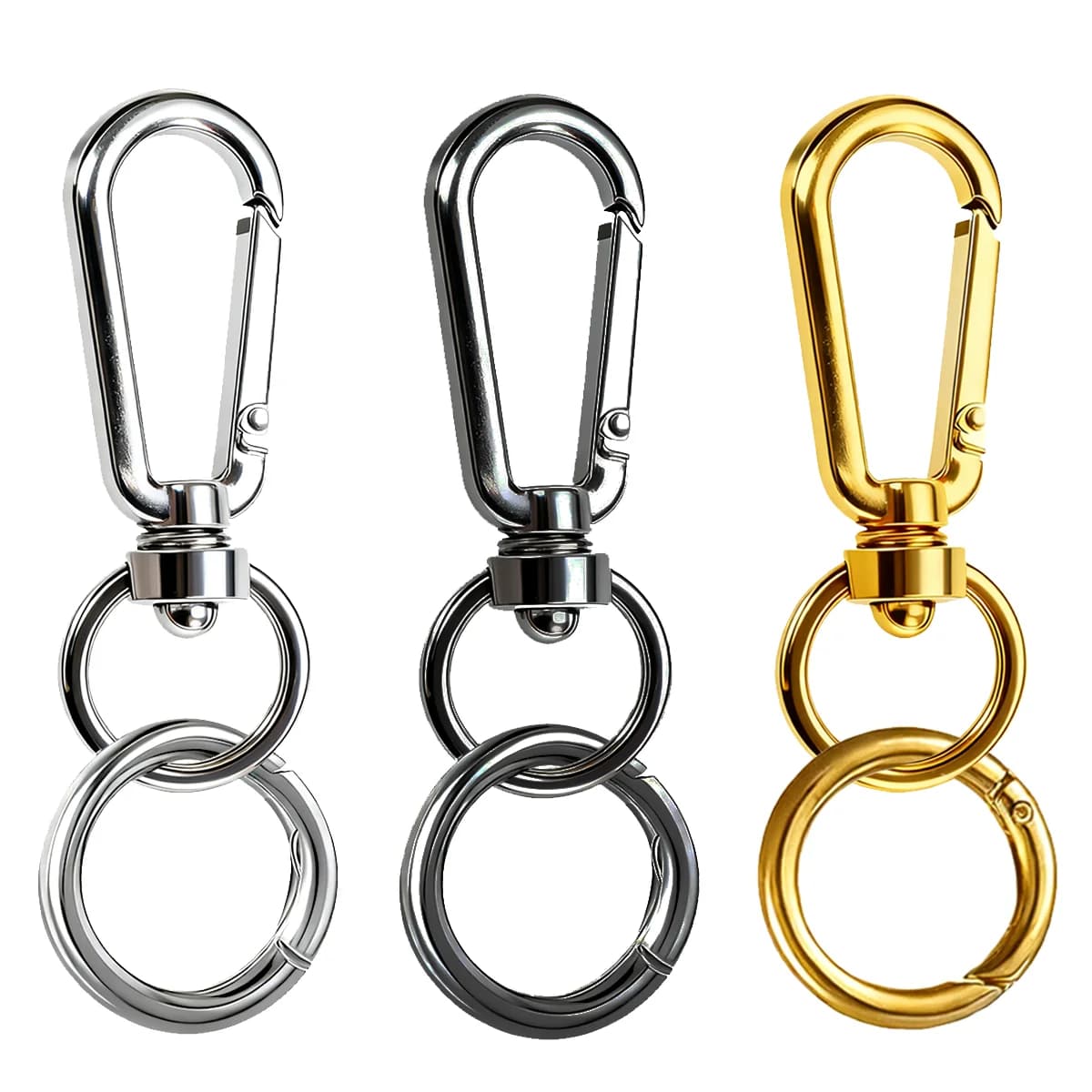 4/8 Pezzi Moschettone Girevole in Metallo con Anello a Molla per Borsa, Portachiavi Fai da Te, Creazioni Artigianali, Clip per Cordino Paracord, Cinghia per Fotocamera Auto, Regalo