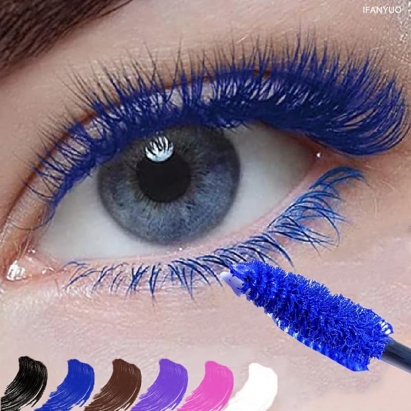 4D Colorful Mascara Extended Waterproof Eyelash Glitter Fast Drying Long-lasting curling Purple Blue Pink Cosmetic makeup for parties