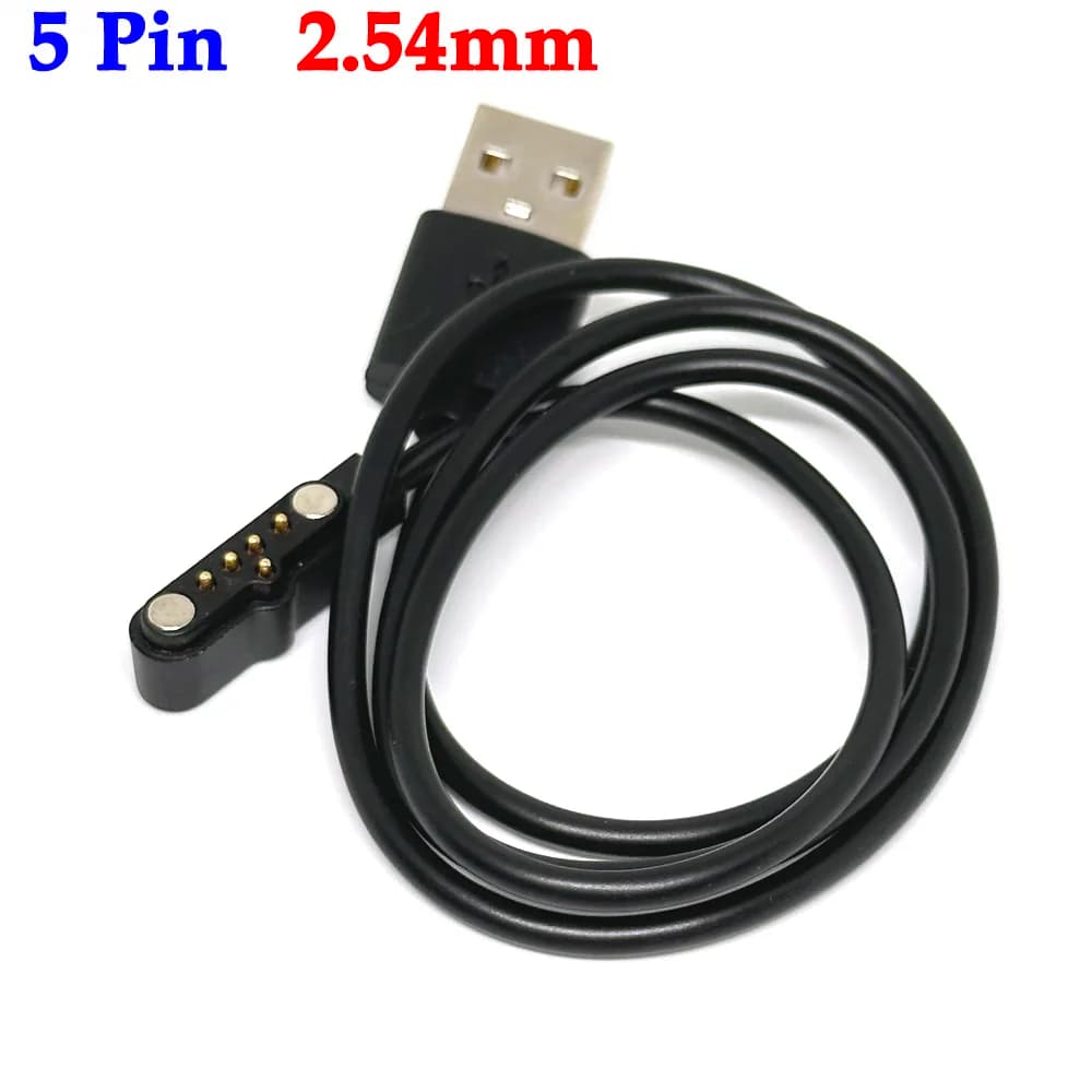 1 pz 5 pin USB 2.54mm Pogo Cavo Magnete per I Bambini Smart Watch Cavo di Ricarica Cavo di Ricarica per A20 A20S TD05 V6G Caricatore Magnetico