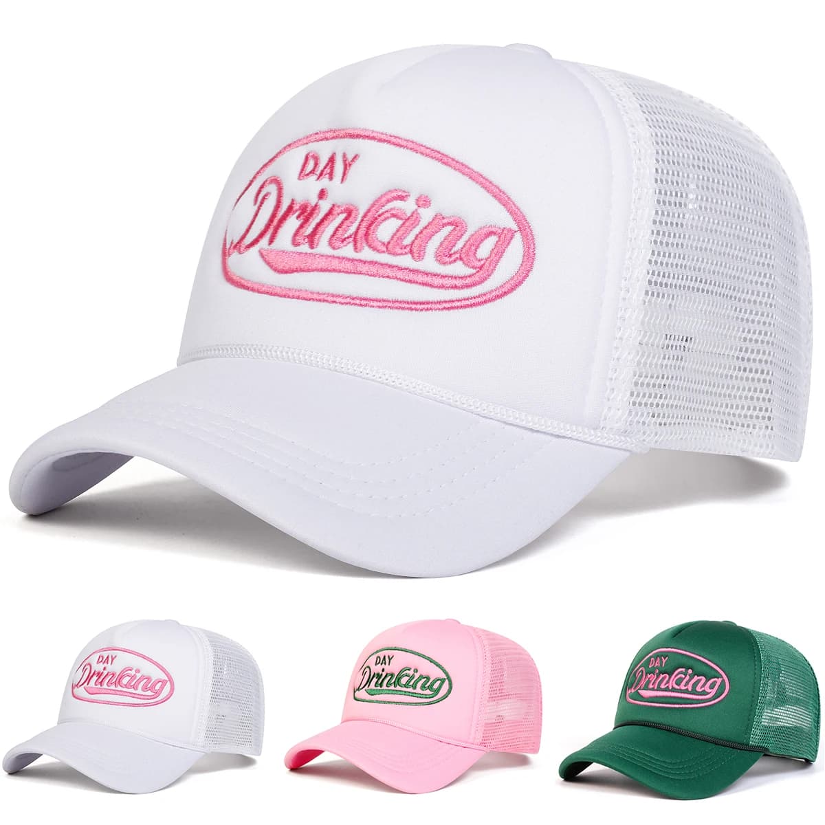 Unisex Fashion Letter Embroidered Mesh Hat Adjustable Baseball Cap Breathable Sun Protection Outdoor Hat