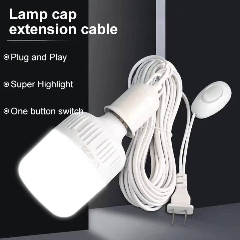 Spina UE E27 Appeso Piante da interno Portalampada Portalampada da giardino con cavo universale con interruttore Adattatore per presa lampadina a LED Acc