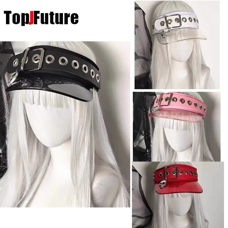 Donne giapponesi Harajuku Steampunk Y2K Ragazza Gotica Lolita Scheletro Punk Jelly grondaia top air cap cappello da sole berretto estivo berretto da baseball